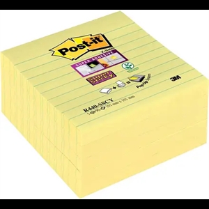 3M Post-it notities super plakkerig Z-vouw 101 x 101mm gelinieerd geel